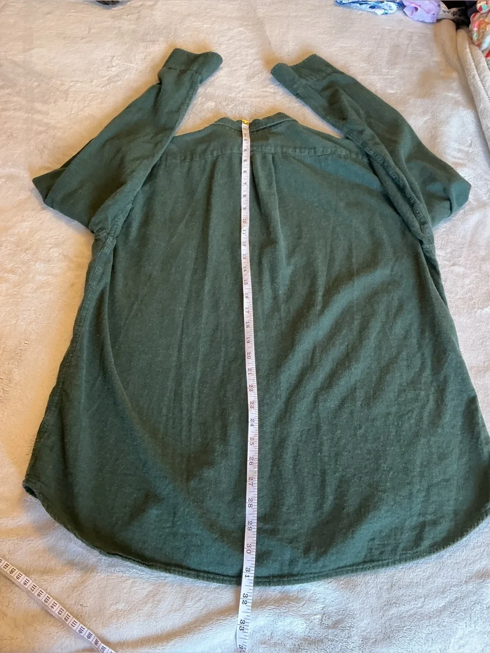 J. Crew Men’s Green Brushed Twill Slim Button Down Long Sleeve Shirt Size Large
